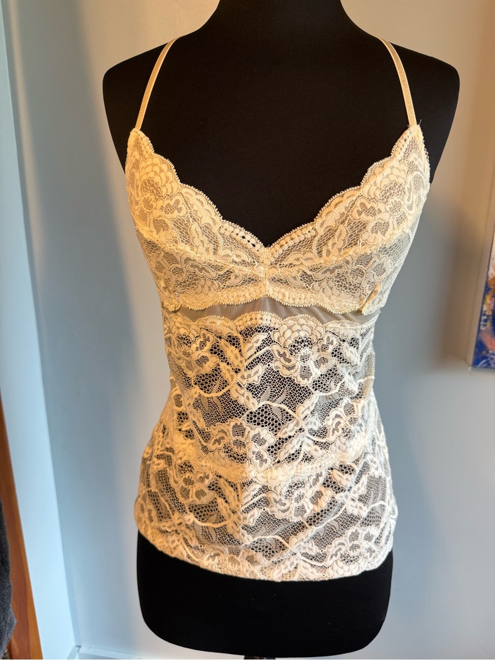 Delicate Lace Camisole Slip in Cream